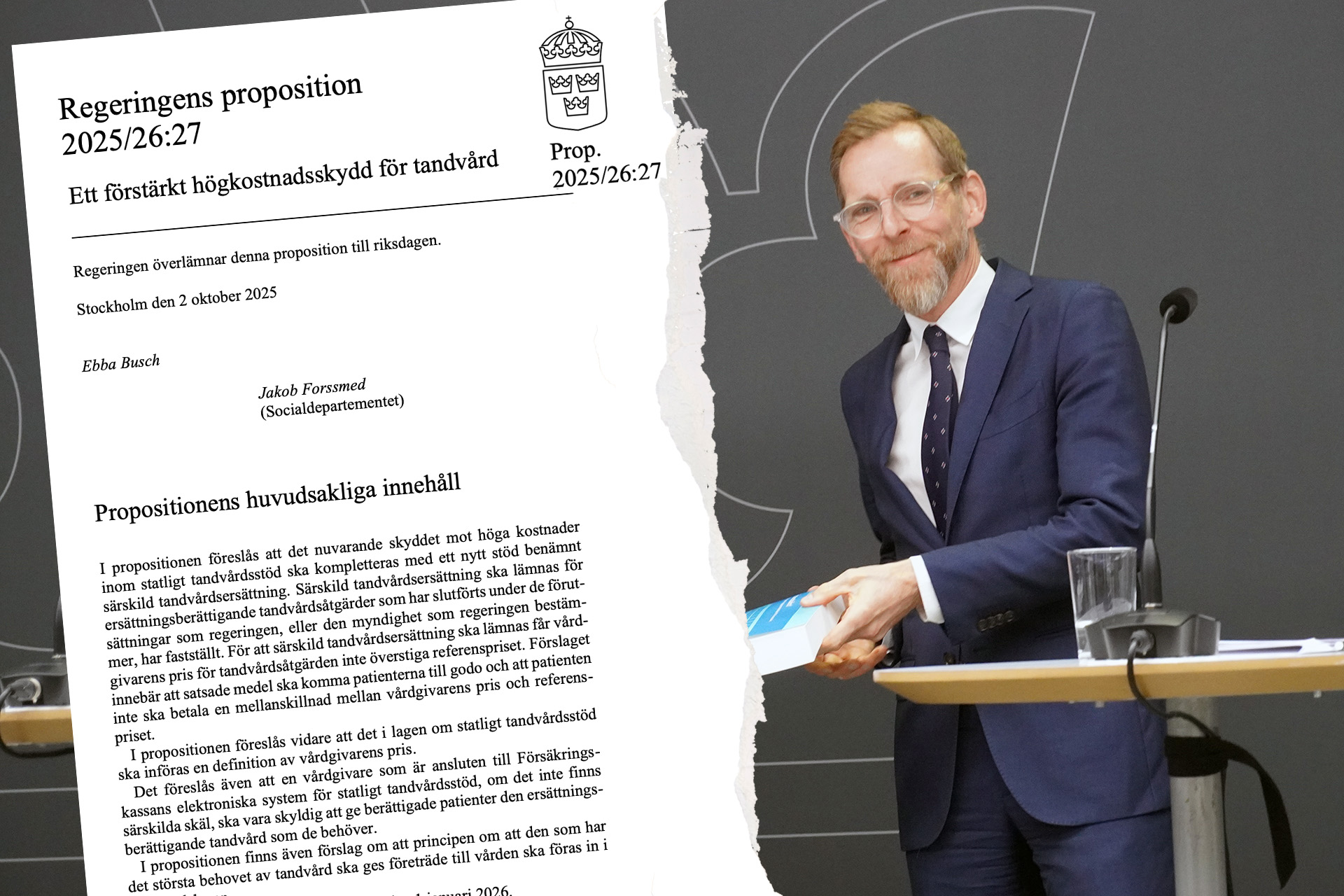 Förslaget om tiotandvård ligger fast – men kommuntypstillägget lyfts ut