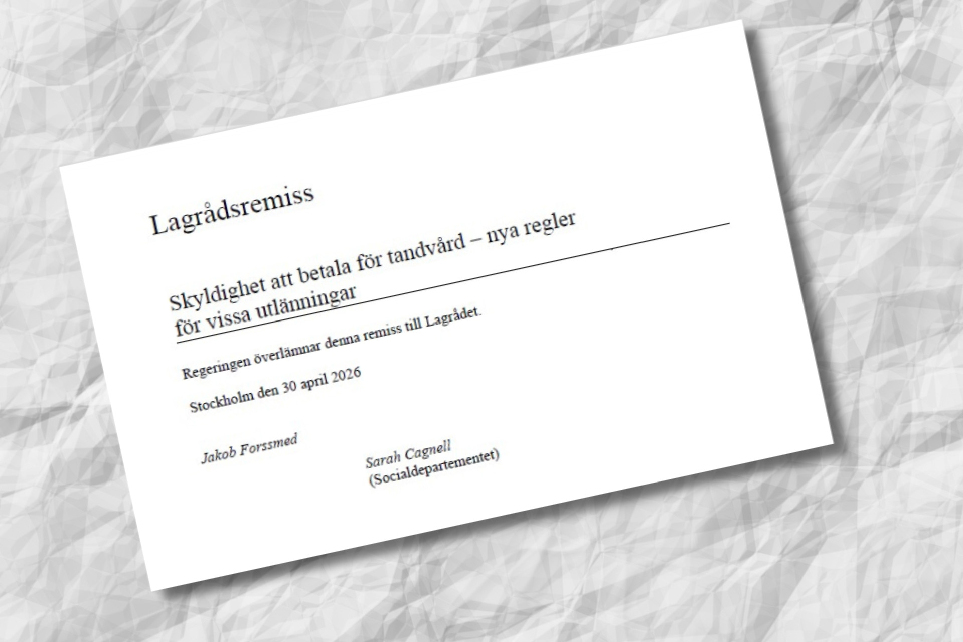 Trots kritik – lagrådsremiss om slopad 50-kronorstandvård